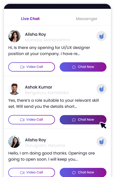 Live Chat UI Mockup